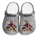 customized arizona coyotes cracked texture clog best selling