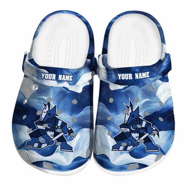 customized arizona coyotes ocean waves clog best selling