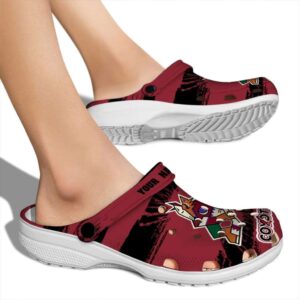 customized arizona coyotes paint splatter graphics clog fashion forward