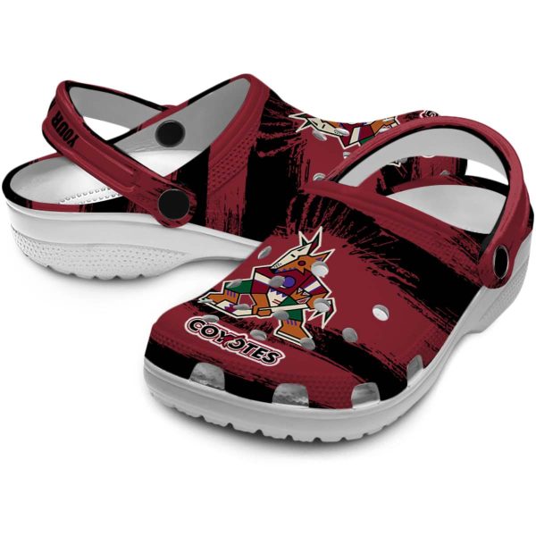 customized arizona coyotes paint splatter graphics clog high quality