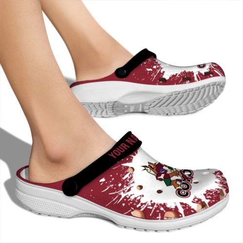 customized arizona coyotes splash art clog fashion forward