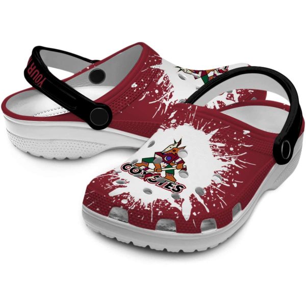 customized arizona coyotes splash art clog high quality