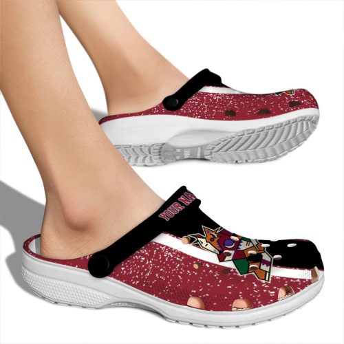 customized arizona coyotes vertical stripes clog fashion forward