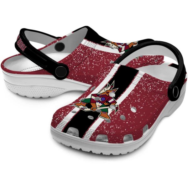 customized arizona coyotes vertical stripes clog high quality