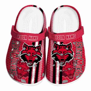 customized arkansas state red wolves contrasting stripes clog best selling