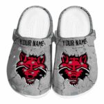 customized arkansas state red wolves cracked texture clog best selling