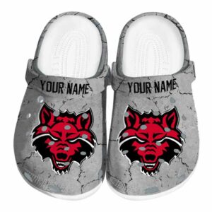 customized arkansas state red wolves cracked texture clog best selling