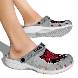 customized arkansas state red wolves cracked texture clog fashion forward