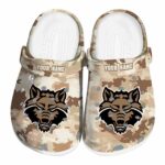 customized arkansas state red wolves desert camo clog best selling