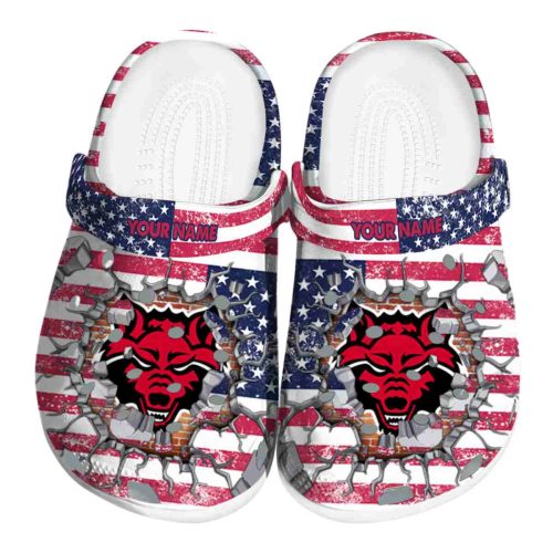 customized arkansas state red wolves freedom splinter clog best selling