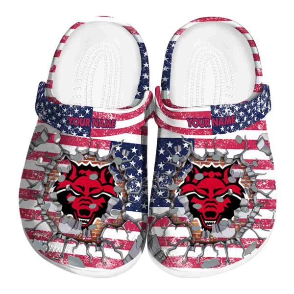customized arkansas state red wolves freedom splinter clog best selling