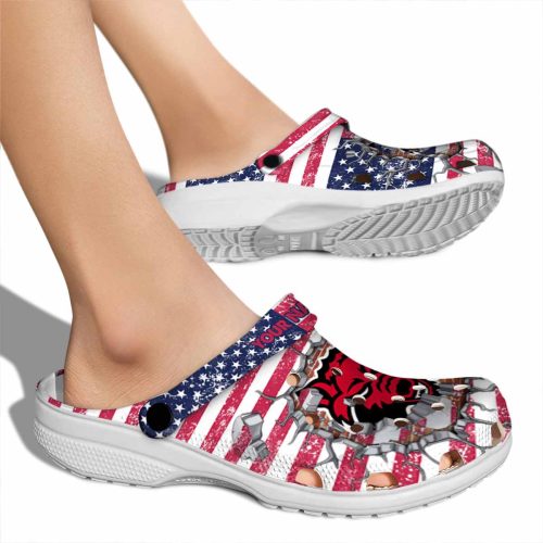 customized arkansas state red wolves freedom splinter clog fashion forward