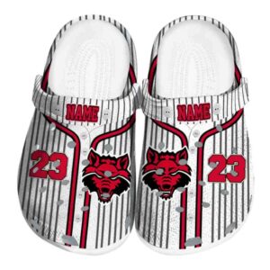 customized arkansas state red wolves pinstripe pattern clog best selling
