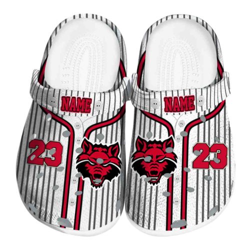 customized arkansas state red wolves pinstripe pattern clog best selling