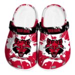 customized arkansas state red wolves splatter pattern clog best selling