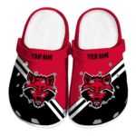 customized arkansas state red wolves striped accents clog best selling