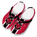 customized arkansas state red wolves vertical stripes clog best selling