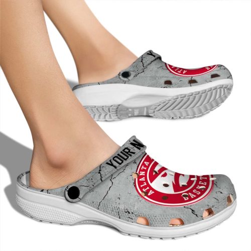 customized atlanta hawks cracked texture clog fashion forward