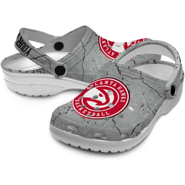 customized atlanta hawks cracked texture clog high quality