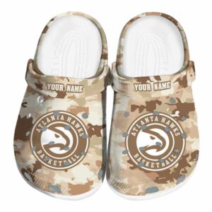 customized atlanta hawks desert camo clog best selling