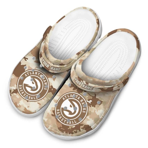 customized atlanta hawks desert camo clog latest model