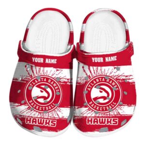 customized atlanta hawks paint splatter graphics clog best selling