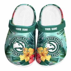 customized atlanta hawks tropical vibes clog best selling