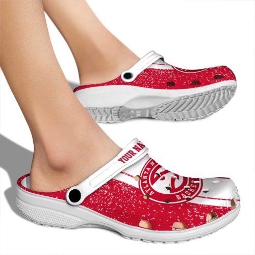 customized atlanta hawks vertical stripes clog fashion forward
