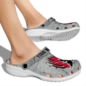 customized ball state cardinals cracked texture clog fashion forward