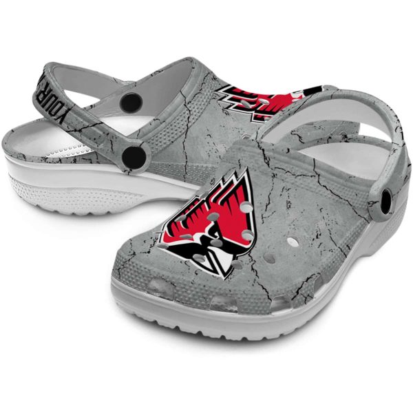 customized ball state cardinals cracked texture clog high quality