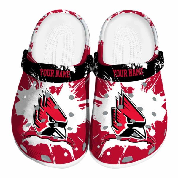 customized ball state cardinals splatter pattern clog best selling