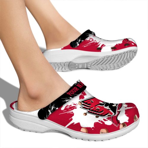 customized ball state cardinals splatter pattern clog fashion forward