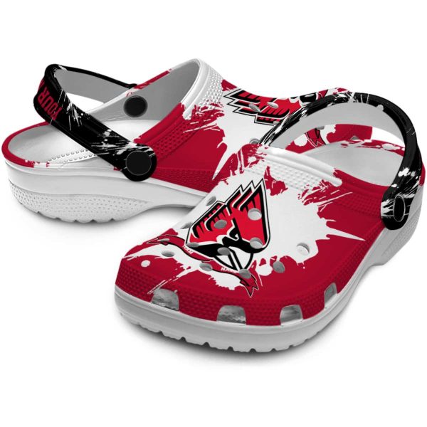 customized ball state cardinals splatter pattern clog high quality