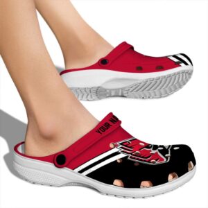 customized ball state cardinals striped accents clog fashion forward