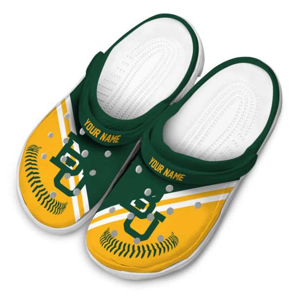 customized baylor bears baseball motif clog latest model