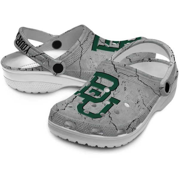 customized baylor bears cracked texture clog high quality