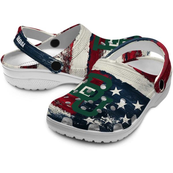 customized baylor bears patriotic stripes clog high quality