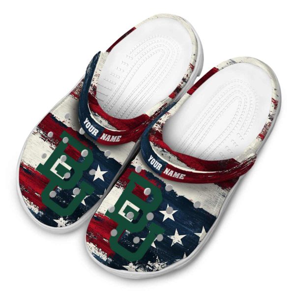 customized baylor bears patriotic stripes clog latest model