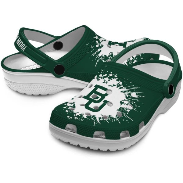 customized baylor bears splatter background clog high quality