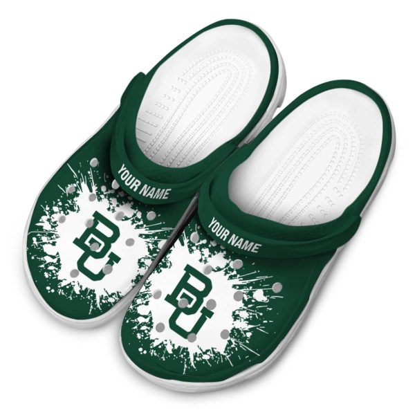 customized baylor bears splatter background clog latest model