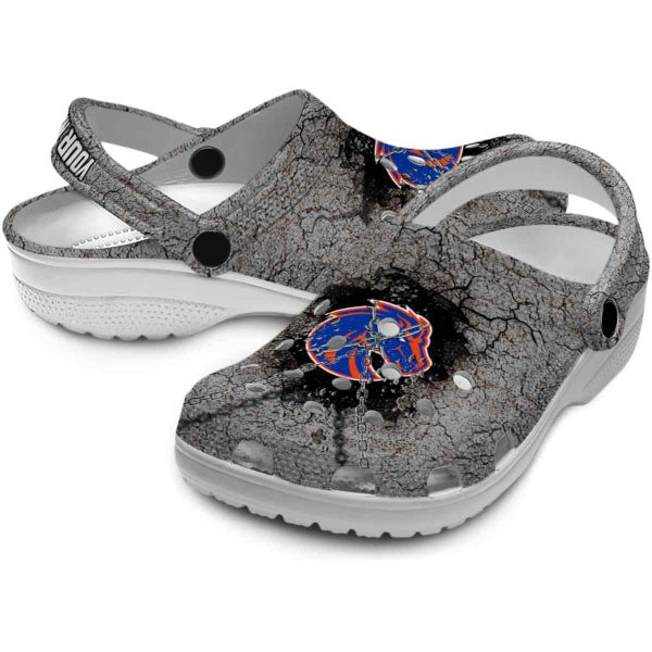 customized boise state broncos cracked ground texture clog high quality