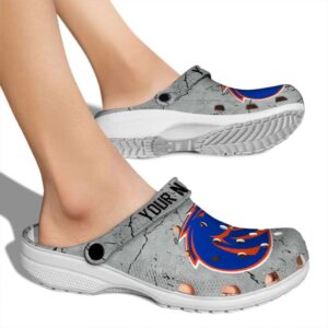 customized boise state broncos cracked texture clog fashion forward