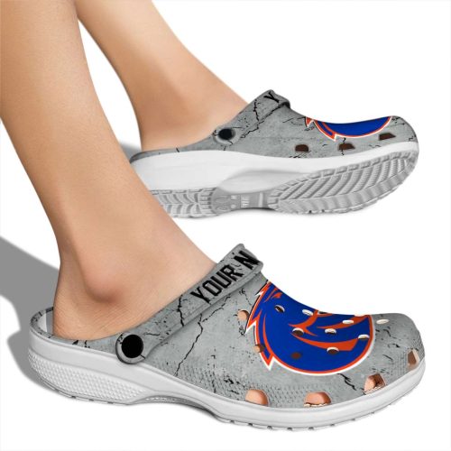 customized boise state broncos cracked texture clog fashion forward