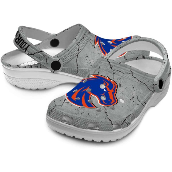 customized boise state broncos cracked texture clog high quality