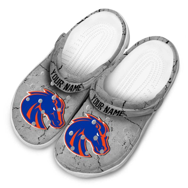 customized boise state broncos cracked texture clog latest model