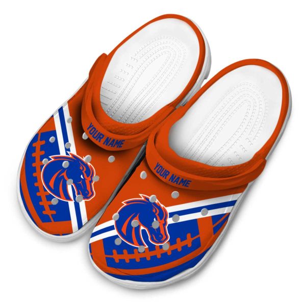 customized boise state broncos football motif clog latest model