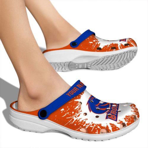 customized boise state broncos splash art clog fashion forward