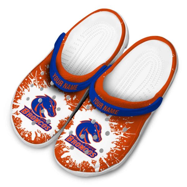 customized boise state broncos splash art clog latest model