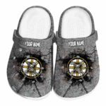 customized boston bruins cracked ground texture clog best selling