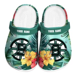 customized boston bruins tropical vibes clog best selling